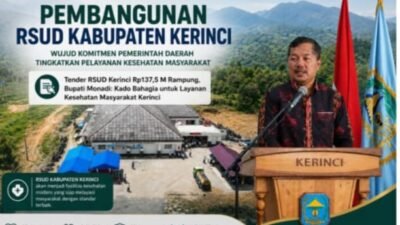 Tender RSUD Kerinci Rp137,5 M Rampung, Bupati Monadi: Kado Bahagia untuk Layanan Kesehatan Masyarakat Kerinci