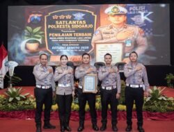 Satlantas Polresta Sidoarjo Raih Penilaian Terbaik Manajemen Lalin Kawasan Terminal di Operasi Ketupat Semeru