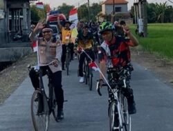 150 Peserta Kepung Jalanan Balongbendo, Kirab Gowes Merah Putih Jadi Magnet Warga
