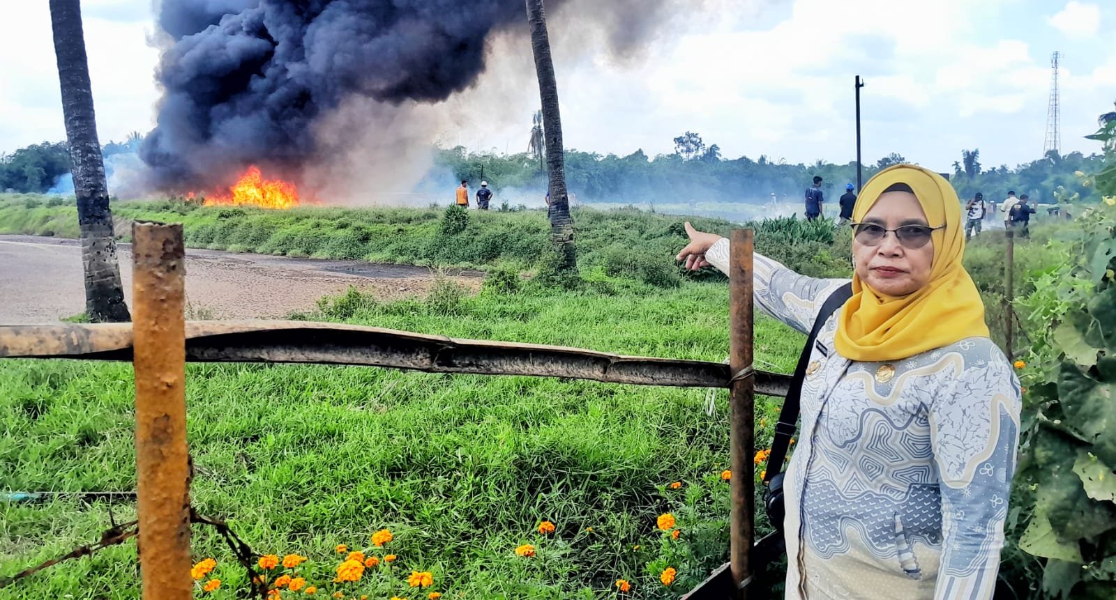 Gas Metana Diduga Terbakar di Kolam Limbah PKS Dolok Ilir, 3 Mobil Damkar Dikerahkan