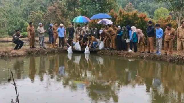 Wakil Walikota dan Pemprov Jambi Salurkan Bantuan Benih Ikan di Sungai Penuh