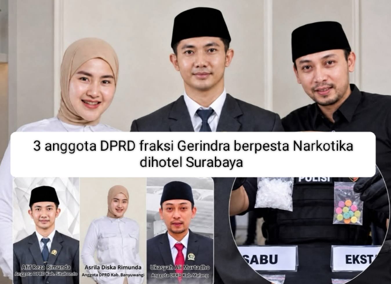 Tiga Anggota DPRD Jatim Diamankan Terkait Narkotika, Publik Soroti Restorative Justice